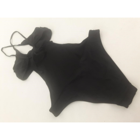 H&M czarny STRÓJ KĄPIELOWY MONOKINI z falbank | Lapciucha.pl