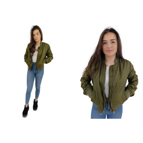 topshop przejściowa kurtka bomberka khaki mod | Lapciucha.pl
