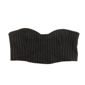 MONKI gorsetowa BLUZKA CROP TOP czarna PASKI | Lapciucha.pl