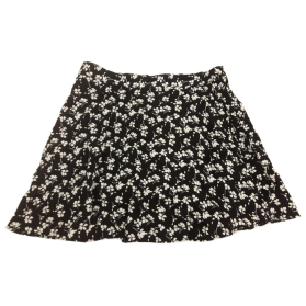 PAPAYA czarna SPÓDNICZKA rozkloszowana KWIATY | Lapciucha.pl