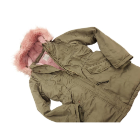 PRIMARK satynowa KURTKA PARKA zimowa KHAKI z | Lapciucha.pl