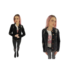 river island jeansowa kurtka katana postarzan | Lapciucha.pl