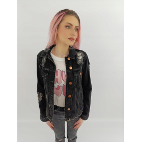 river island jeansowa kurtka katana postarzan | Lapciucha.pl
