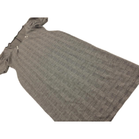 ASOS dzianinowa SUKIENKA z bufkami KRATKA sza | Lapciucha.pl