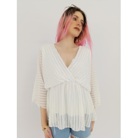 boohoo elegancka bluzka kopertowa z krótkim r | Lapciucha.pl