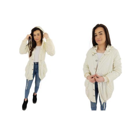 river island kremowa kurtka parka wiatrówka w | Lapciucha.pl