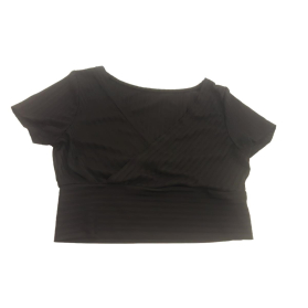ROMWE dzianinowa BLUZKA CROP TOP z krótkim rę | Lapciucha.pl