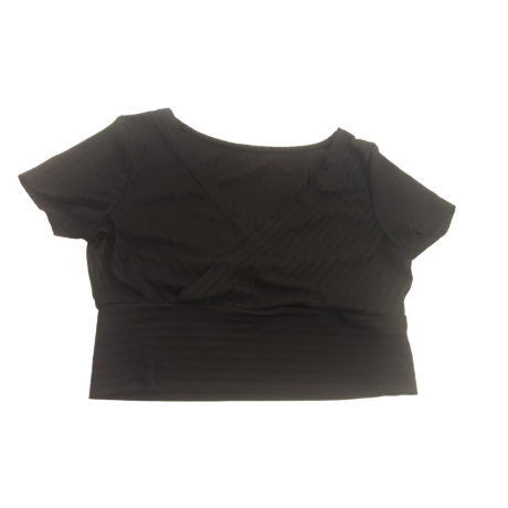 ROMWE dzianinowa BLUZKA CROP TOP z krótkim rę | Lapciucha.pl