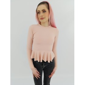boohoo elegancka bluzka z baskinką modna dług | Lapciucha.pl