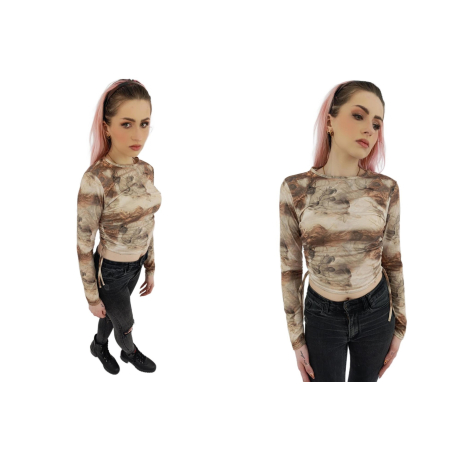 prettylittlething krótka bluzka ze ściągaczam | Lapciucha.pl