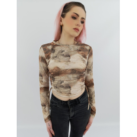 prettylittlething krótka bluzka ze ściągaczam | Lapciucha.pl