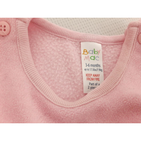 BABYMAC polarowa SUKIENKA różowa CIEPŁA z haf | Lapciucha.pl
