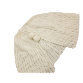 Biały elegancki SWETEREK PELERYNKA handmade _ | Lapciucha.pl