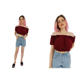 new look modna bluzka crop top hiszpanka bord | Lapciucha.pl