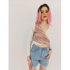 wolf & whistle kopertowa bluzka crop top z pr | Lapciucha.pl