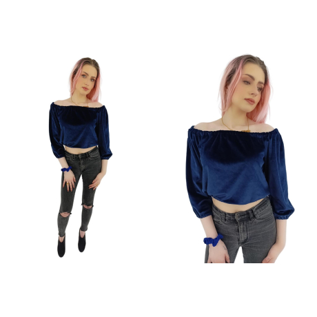 lone rascal welurowa bluzka crop top z odkryt | Lapciucha.pl