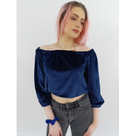 lone rascal welurowa bluzka crop top z odkryt | Lapciucha.pl