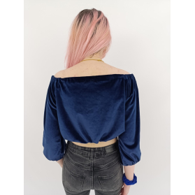 lone rascal welurowa bluzka crop top z odkryt | Lapciucha.pl