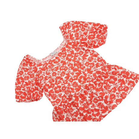 PAPAYA dresowa BLUZKA z falbaną KWIATY _ 40 | Lapciucha.pl