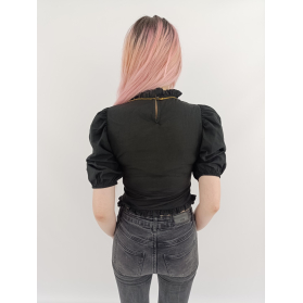 boohoo elegancka bluzka z marszczeniami bufki | Lapciucha.pl