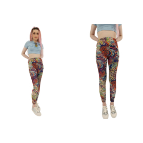 kolorwe elastyczne legginsy wygodne ornament | Lapciucha.pl