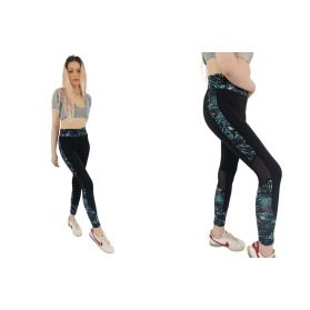 new look sportowe legginsy z siateczką liście | Lapciucha.pl