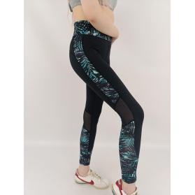 new look sportowe legginsy z siateczką liście | Lapciucha.pl