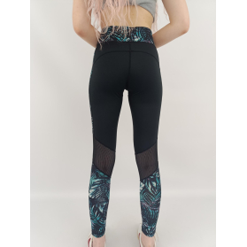 new look sportowe legginsy z siateczką liście | Lapciucha.pl