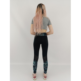 new look sportowe legginsy z siateczką liście | Lapciucha.pl