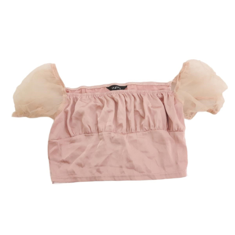 NAANAA satynowa BLUZKA CROP TOP z krótkim ręk | Lapciucha.pl