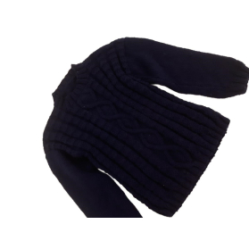 Granatowy gruby SWETER handmade CIEPŁY długi | Lapciucha.pl