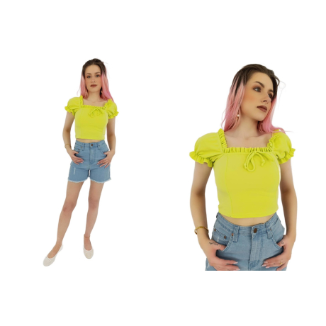 boohoo modna bluzka crop top z krótkim rękawe | Lapciucha.pl