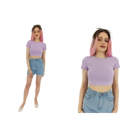 zara dzianinowa bluzka crop top z krótkim ręk | Lapciucha.pl