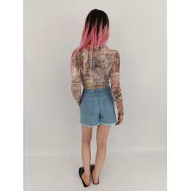prettylittlething siateczkowa bluzka crop top | Lapciucha.pl