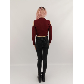 style plus elastyczna bluzka crop top z odkry | Lapciucha.pl