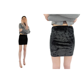 boohoo welurowa spódniczka mini czarna dopaso | Lapciucha.pl