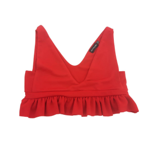PRETTYLITTLETHING modna BLUZKA CROP TOP z fal | Lapciucha.pl