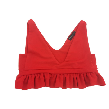 PRETTYLITTLETHING modna BLUZKA CROP TOP z fal | Lapciucha.pl