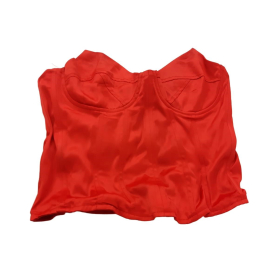 PRETTYLITTLETHING satynowa BLUZKA TOP gorseto | Lapciucha.pl