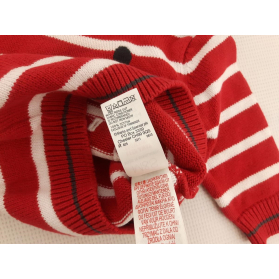 M&S świąteczny SWETEREK w paski Z MISIEM czer | Lapciucha.pl