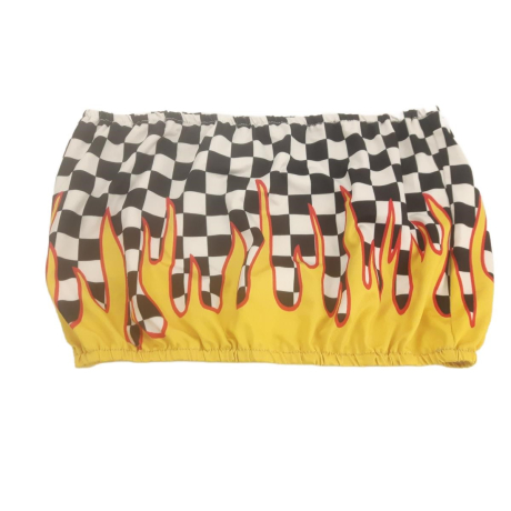 ROMWE modna BLUZKA CROP TOP TUBA print SZACHO | Lapciucha.pl