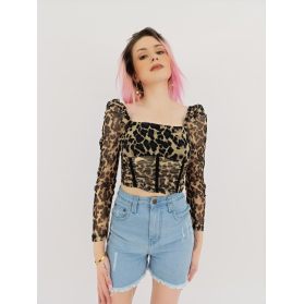 select siateczkowa bluzka crop top gorsetowa | Lapciucha.pl