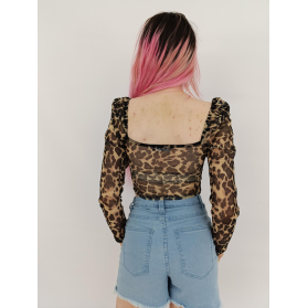 select siateczkowa bluzka crop top gorsetowa | Lapciucha.pl