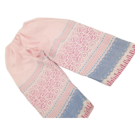 Stylowe SPODNIE baggy BOHO ornament Z GIPIURĄ | Lapciucha.pl