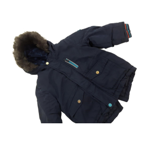 F&F zimowa KURTKA PARKA ocieplana NAVY z kapt | Lapciucha.pl