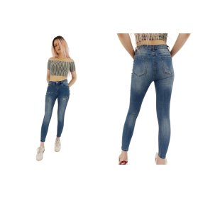 miss fancy jeansowe spodnie rurki z cyrkoniam | Lapciucha.pl