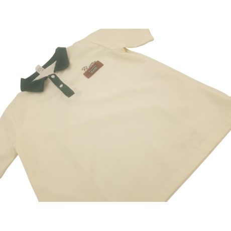 Stylowa KOSZULKA POLO kremowa VINTAGE retro M | Lapciucha.pl