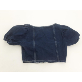 PRETTYLITTLETHING jeansowa BLUZKA CROP TOP z | Lapciucha.pl