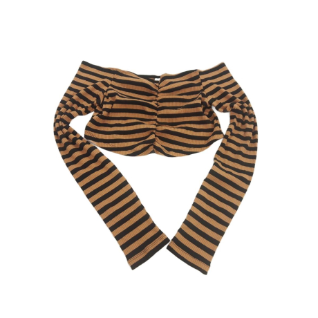 COLLUSION dzianinowa BLUZKA CROP TOP hiszpank | Lapciucha.pl