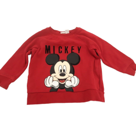 DISNEY czerwona BLUZA z printem MYSZKA MICKEY | Lapciucha.pl